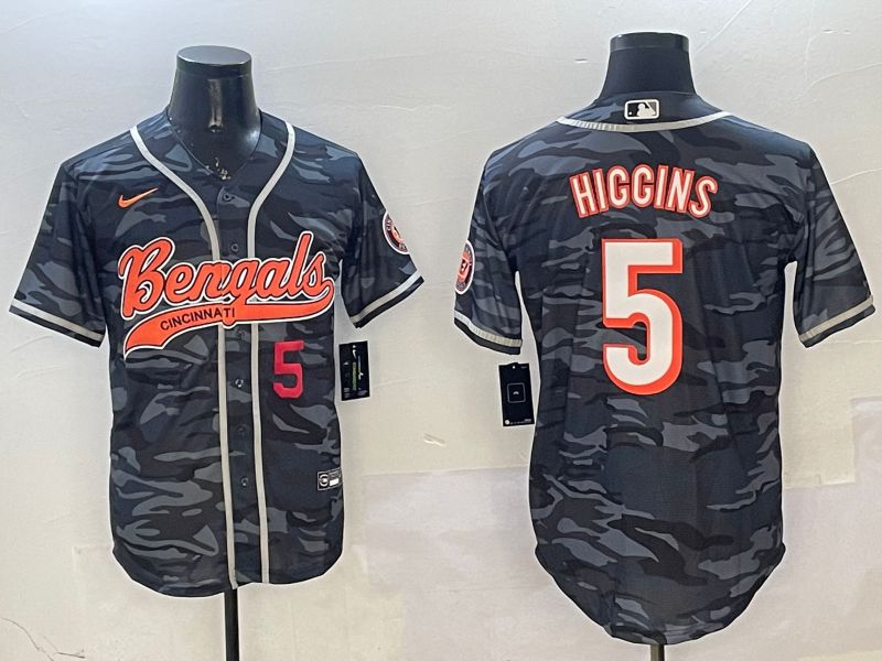 Men Cincinnati Bengals #5 Hiccins Camo Joint Name 2025 Nike Limited NFL Jersey style 3